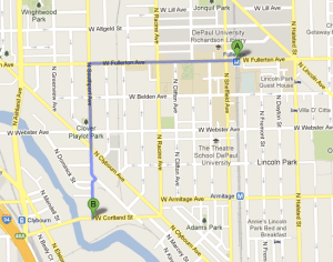 The Finkl Steel Mill is located one-half mile west and one-half mile south of the Fullerton Red Line at Fullerton and Sheffield