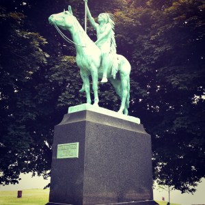 Blackhawk on a horse at Diversey and the Lake Shore Path