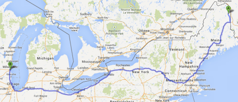 It's 1,457 Miles from Presque Isle to Milwaukee