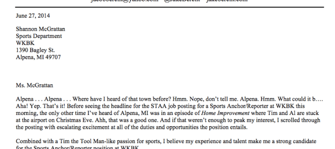How could you pass over a cover letter like this?